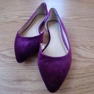 Velour/Velvet Flats - Magenta - Size 9